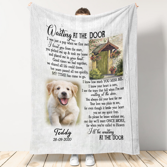 Waiting At The Door Upload Photo Blanket Memorial Gift For Dog Lovers 1_3.png