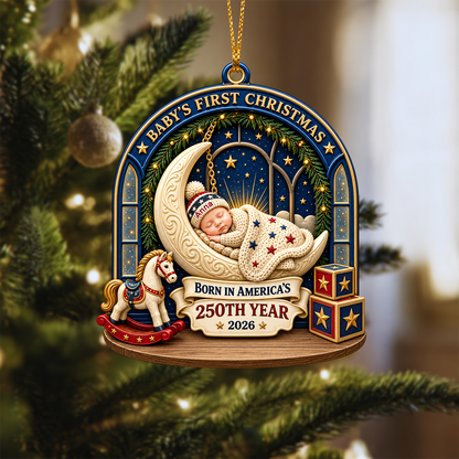 Tiny Star Big History Wrapped In Christmas Love 2026 - Real 3D Raised Ornament