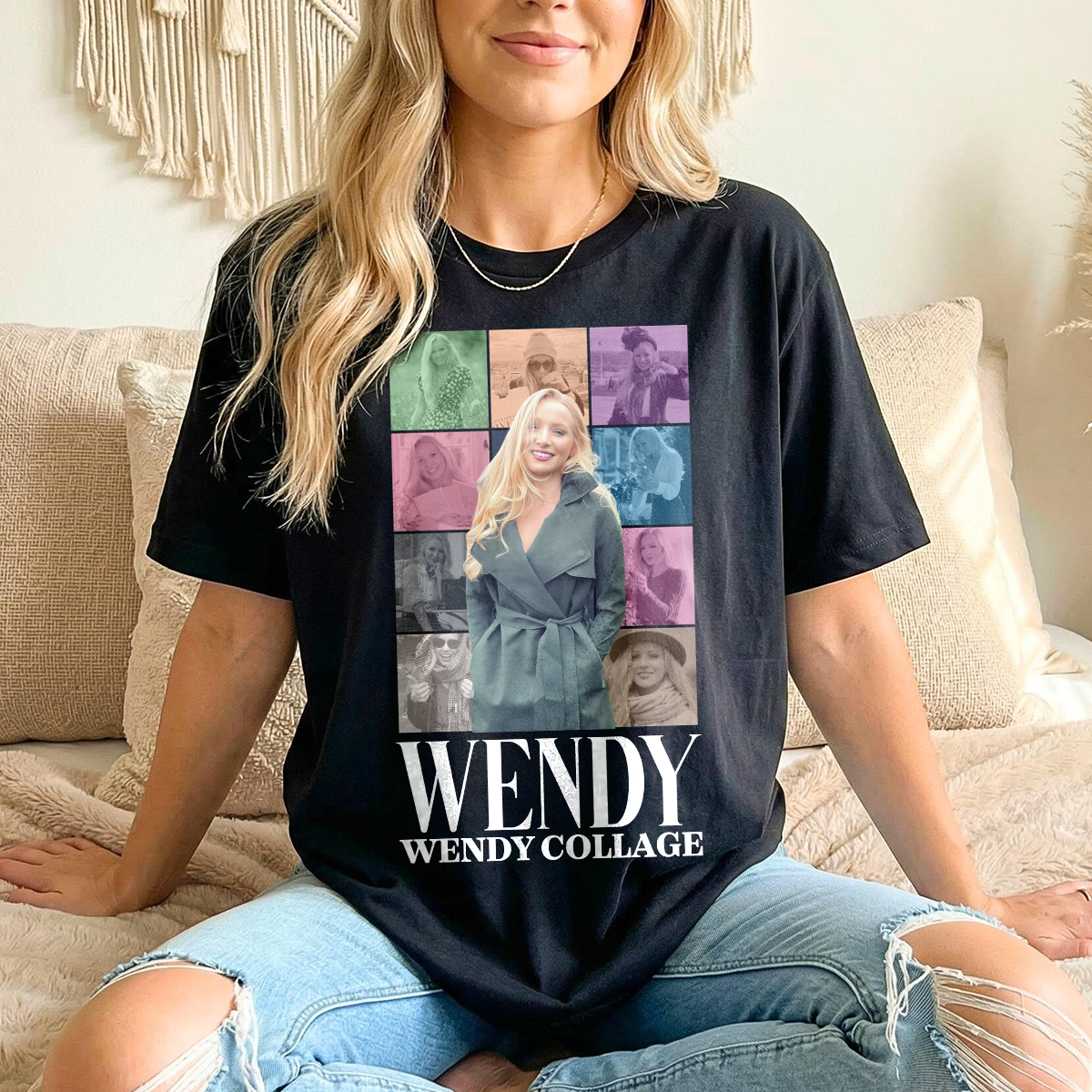 Vintage Aesthetic Multi Photo, Unique Gift Idea - Personalized Photo Collage T-Shirt