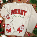 Merry Christmas Embroidered Side Bow Glitter Sweatshirt, Santa Claus Side Bow Sweatshirt, Side Bow Applique Sweatshirt, Trendy Coquette Bow 1_3ecece74-47ba-461c-9c54-2063e93d82d4.jpg