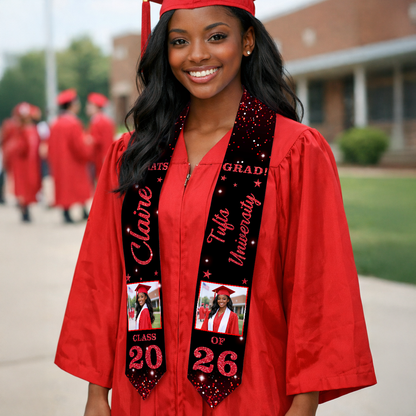 Stoles with Photo, Special Graduation Gift - Graduation Sash Class of 2026