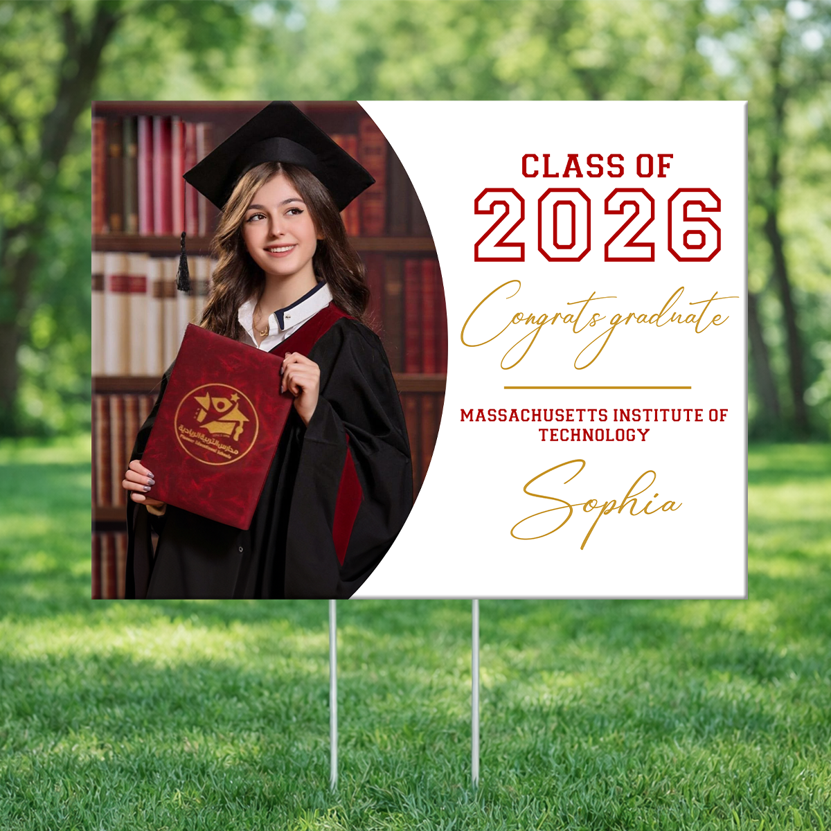 Custom Photo Graduation - Class of 2026 Lawn Sign