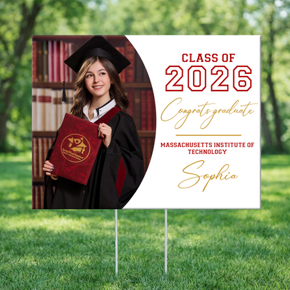 Custom Photo Graduation - Class of 2026 Lawn Sign