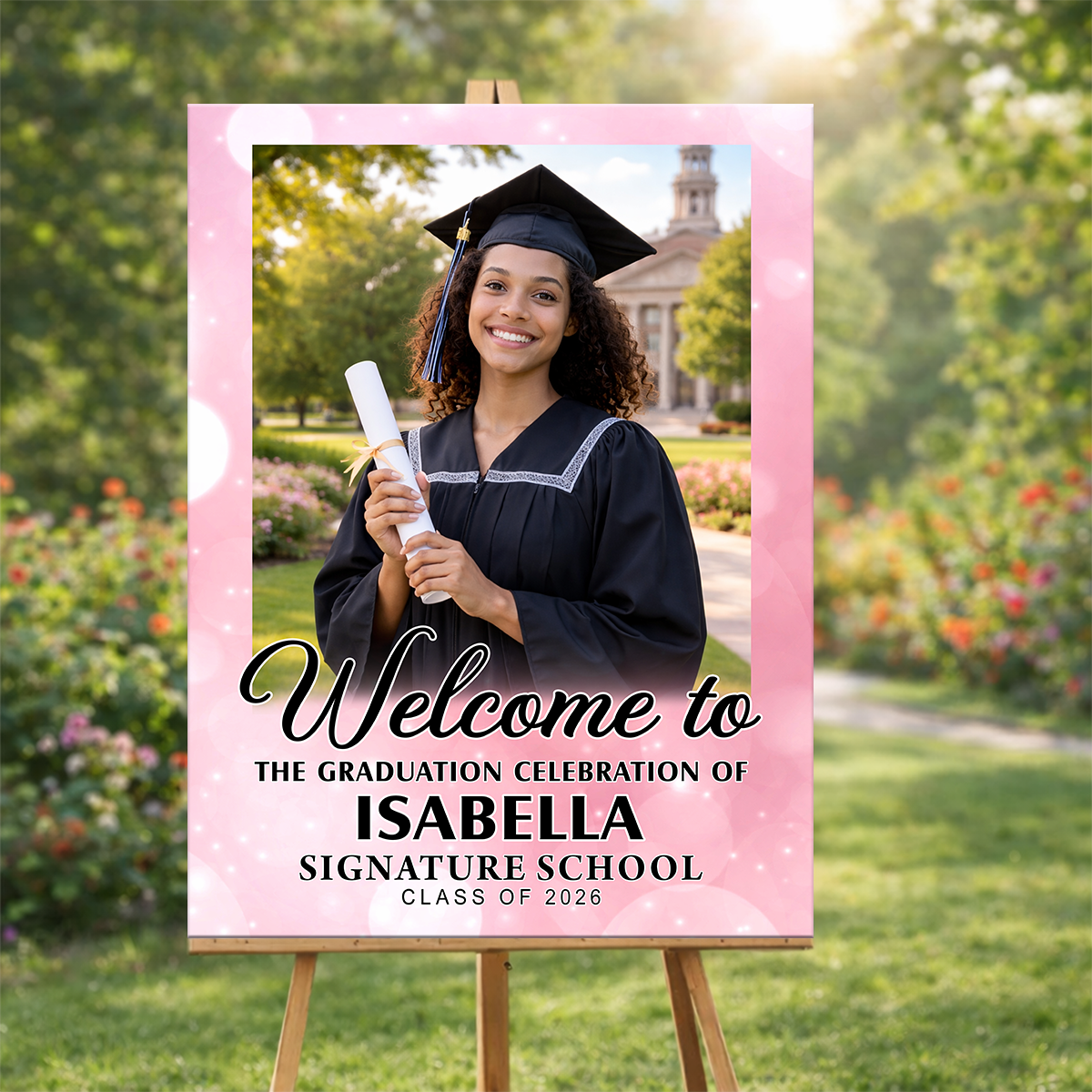Colorful Personalized Graduation Welcome Sign Party