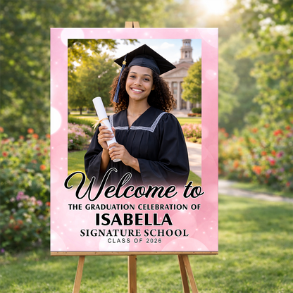 Colorful Personalized Graduation Welcome Sign Party
