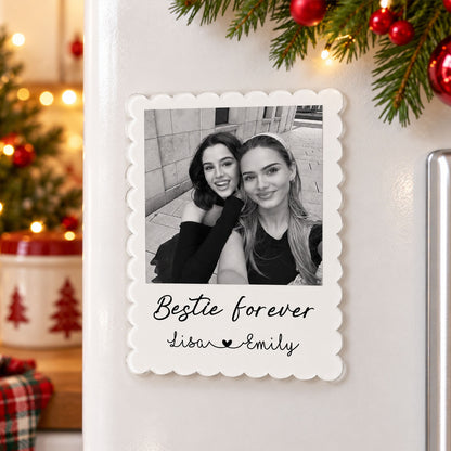 Besties Photo Acrylic Magnet - Personalized Gifts for Best Friends