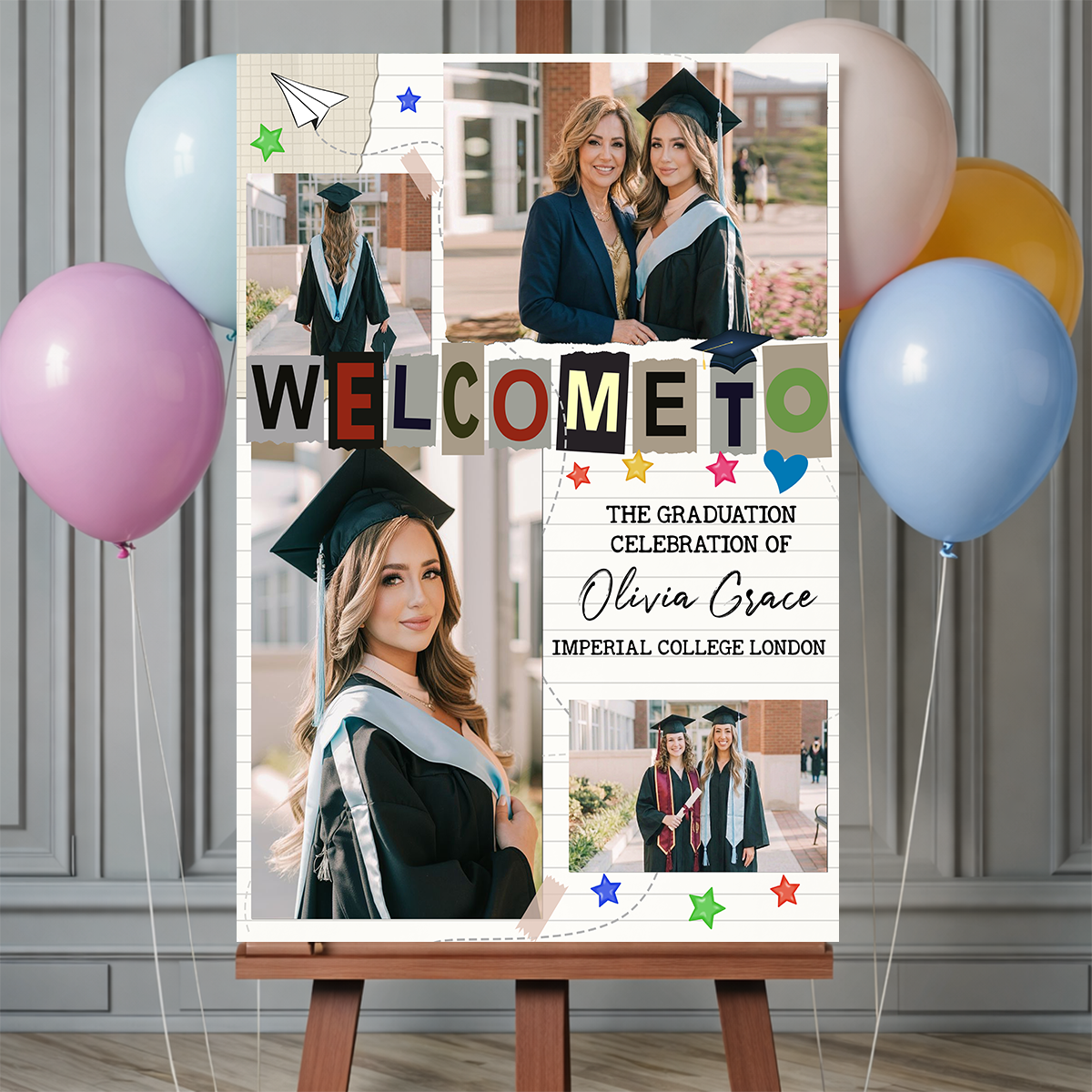 Graduation Scrapbook Personalized Welcome Sign Party
