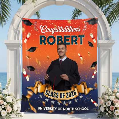 Grad Custom Photo - Personalized Graduation Backdrop