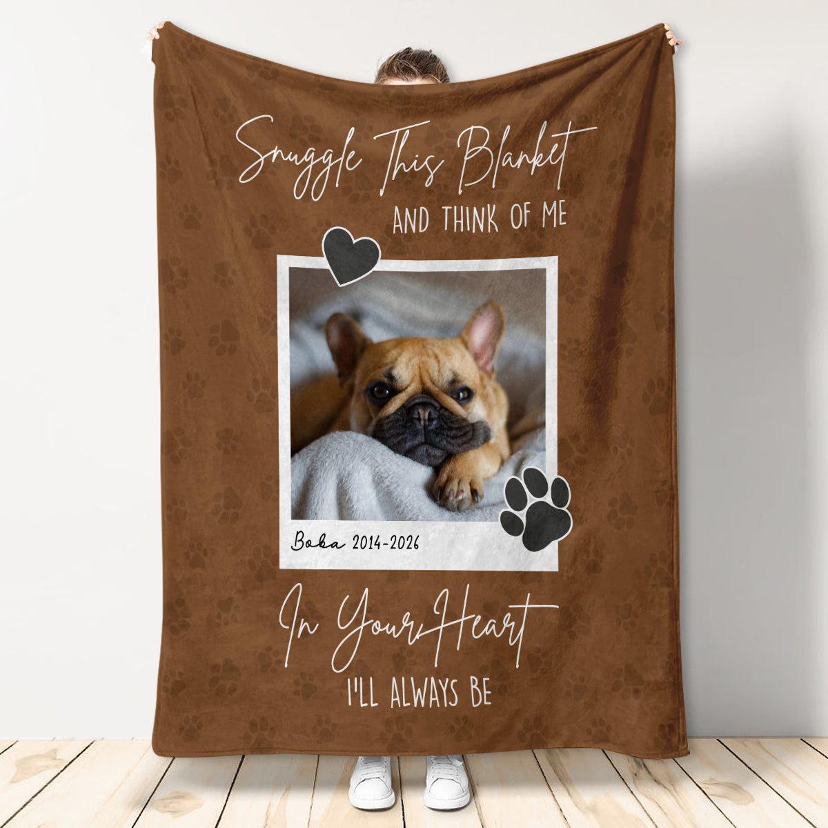Snuggle This Blanket and Think of Me - Personalized Memorial Blanket