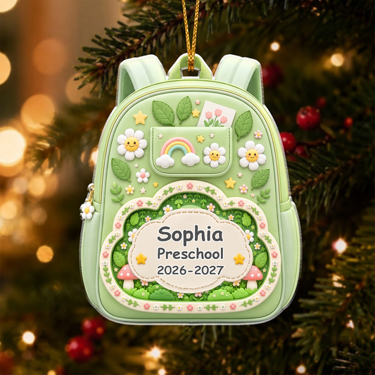 Kids Backpack First Day Of School - Personalized Custom Shaped Acrylic Ornament