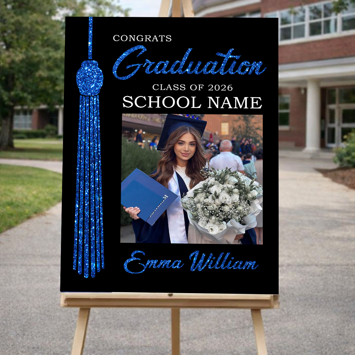 The Tassel Was Worth The Hassle Graduation - Graduation Welcome Sign Custom Photo Party Sign