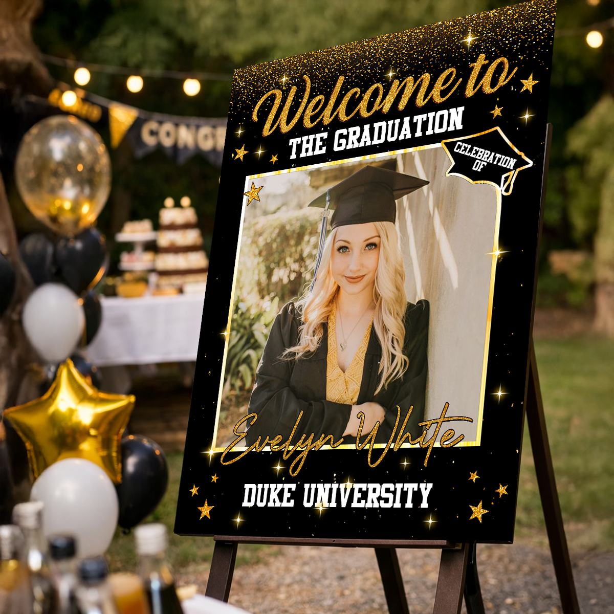 Custom Photo Graduation Welcome Sign - Custom Photo Party Sign