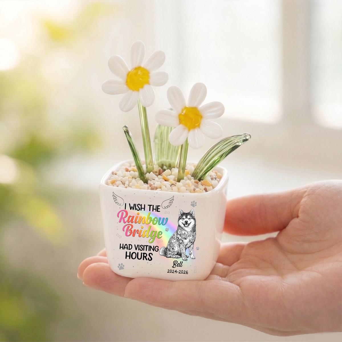 Piece Of My Heart Personalized Glass Everlasting Flowers