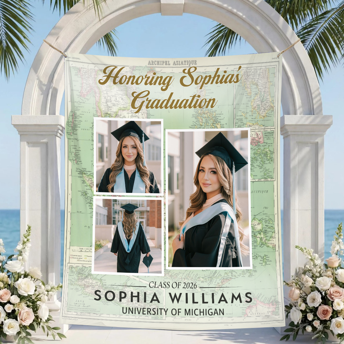 Grad Party Photo - Personalized Graduation Backdrop