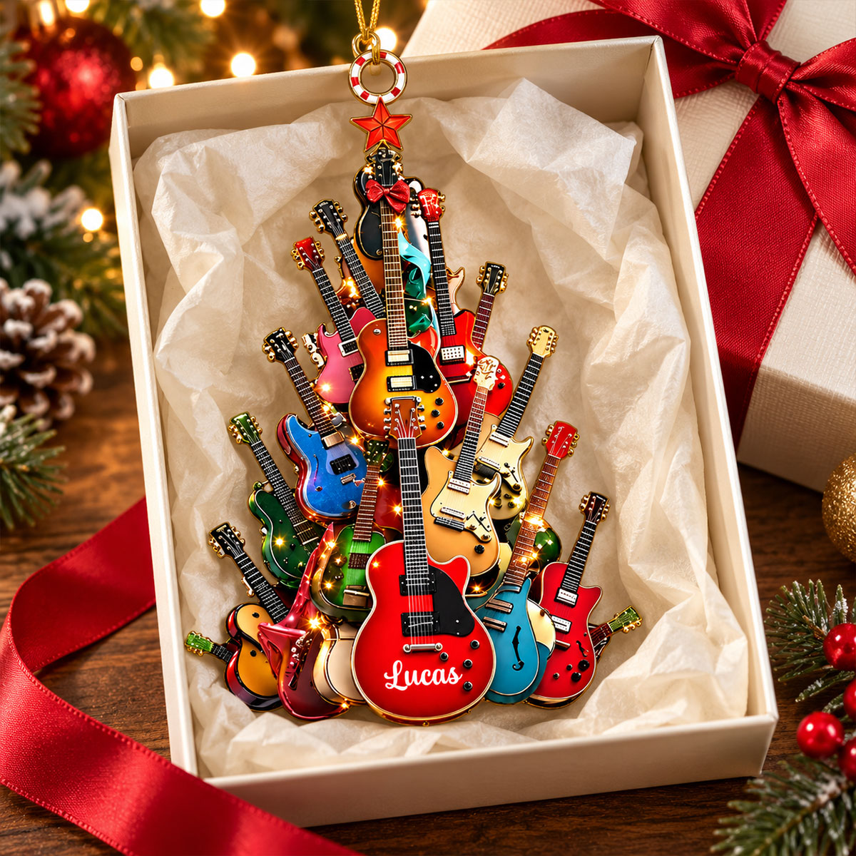 Personalized Guitar Christmas Tree Ornament