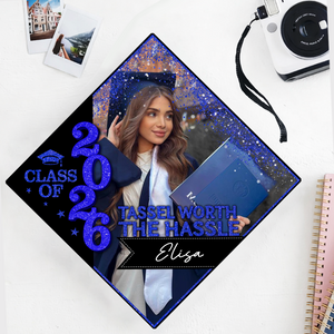 Class Of 2026 - Photo Graduation Cap Topper, Decorations For Grad Cap