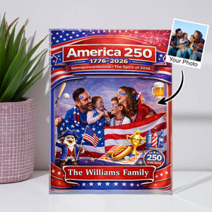 250th America Anniversary - Upload Photo Acrylic Block Keepsake