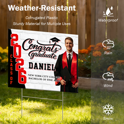 Modern Graduation Yard Sign - Class of 2026 Lawn Sign