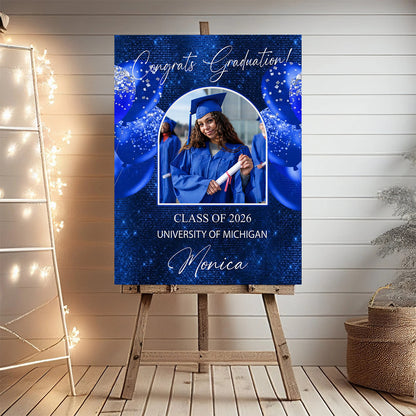 Custom Class Of 2026 Disco - Graduation Party Welcome Sign Custom Photo Party Sign