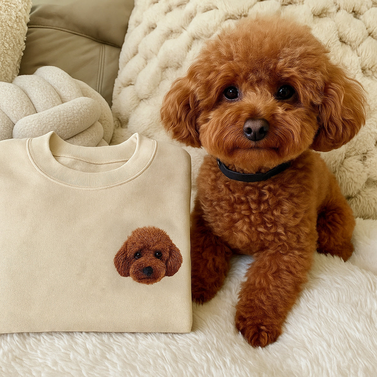 Embroidered Pet Sweatshirt for Women,Custom Dog Face Embroidered Sweatshirt,Custom Pet Hoodie,Gift for Pet Lovers,Personalized Gift For Mom