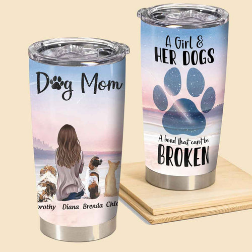 Angel Dog A Girl And Her Dogs A Bond Can't Be Broken - Personalized Tumbler - Birthday Mother's Day Gifts For Dog Mom 1_5a7883b0-2b9c-4376-a968-383318df2c18.jpg