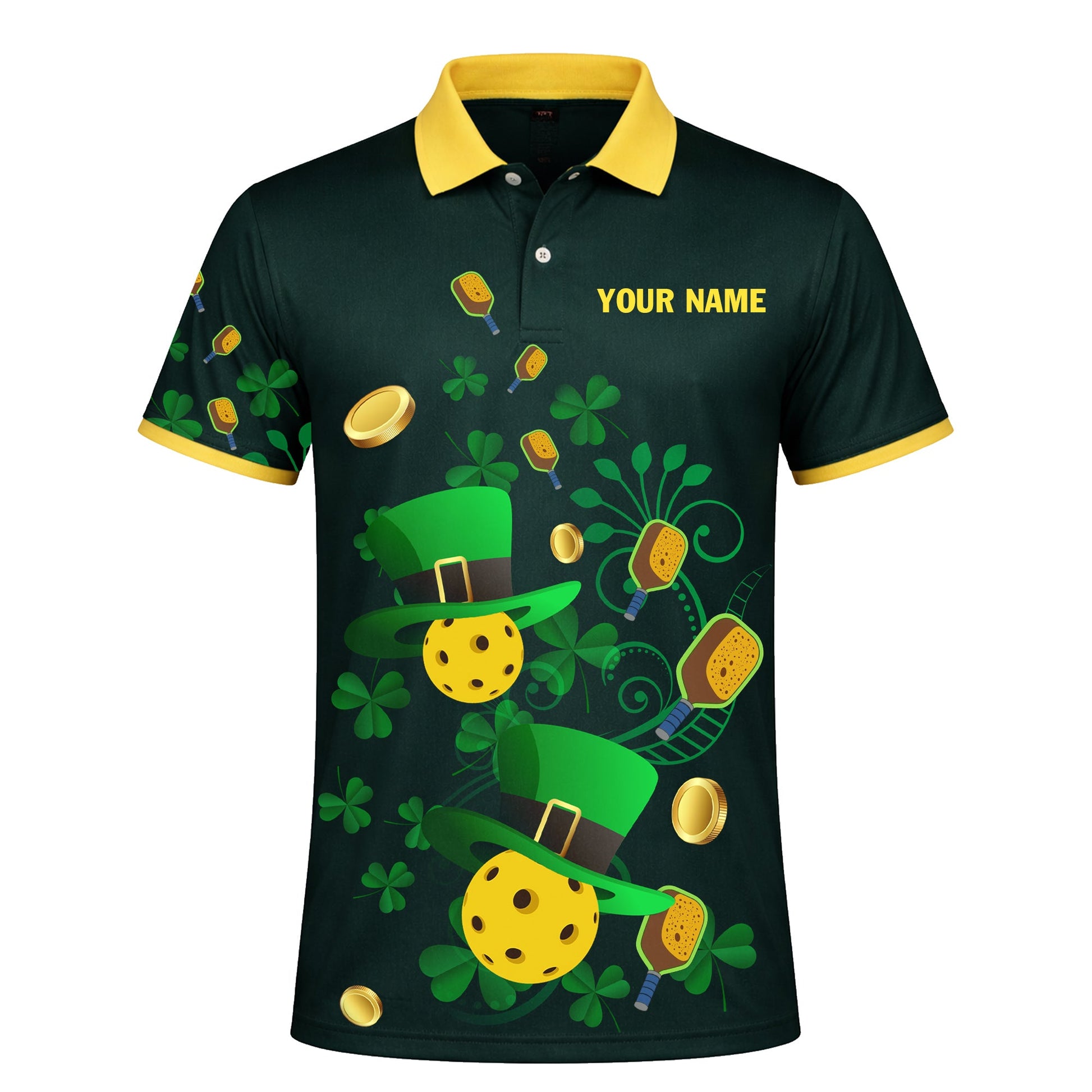 Custom Pickleball Polo Shirt St Patrick Day