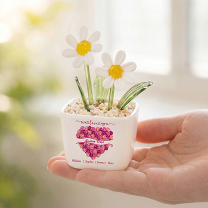 We Love You - Personalized Glass Everlasting Flowers