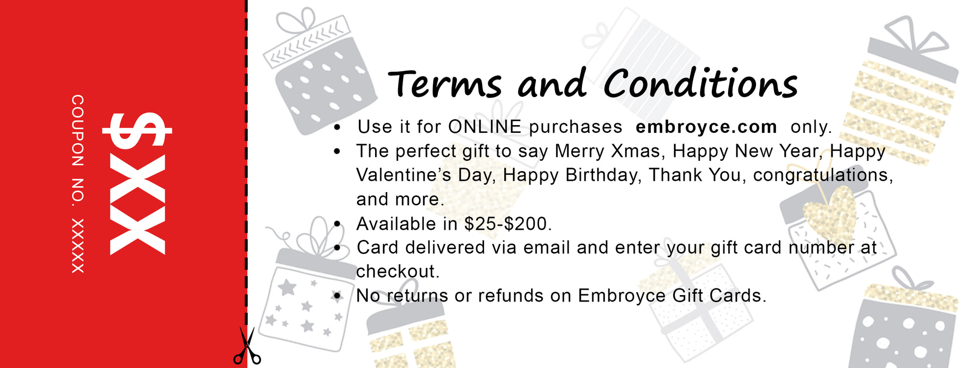 Embroyce gift card