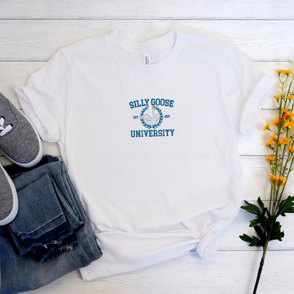 Embroidered Silly Goose University Shirt, Goose Crewneck Sweatshirt, Funny Sweatshirt, Funny Embroidered Tees, Group Gang Goose Shirt 1_693e95fb-259d-4bb6-a685-e1fe44864a36.jpg