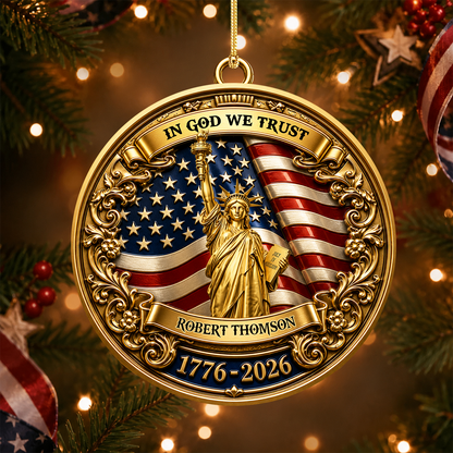 Liberty In God We Trust - Real 3D Raised Ornament
