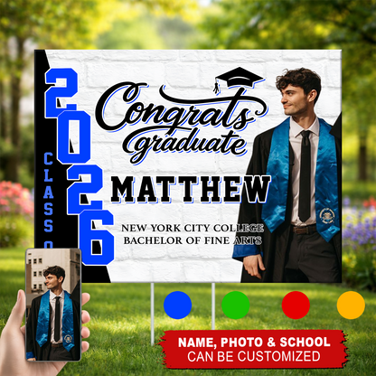Modern Graduation Yard Sign - Class of 2026 Lawn Sign