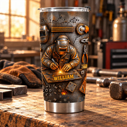 Gift For Welders Showcasing Craftsmanship and Tools,Stainless Steel Tumbler,Gift For Handyman