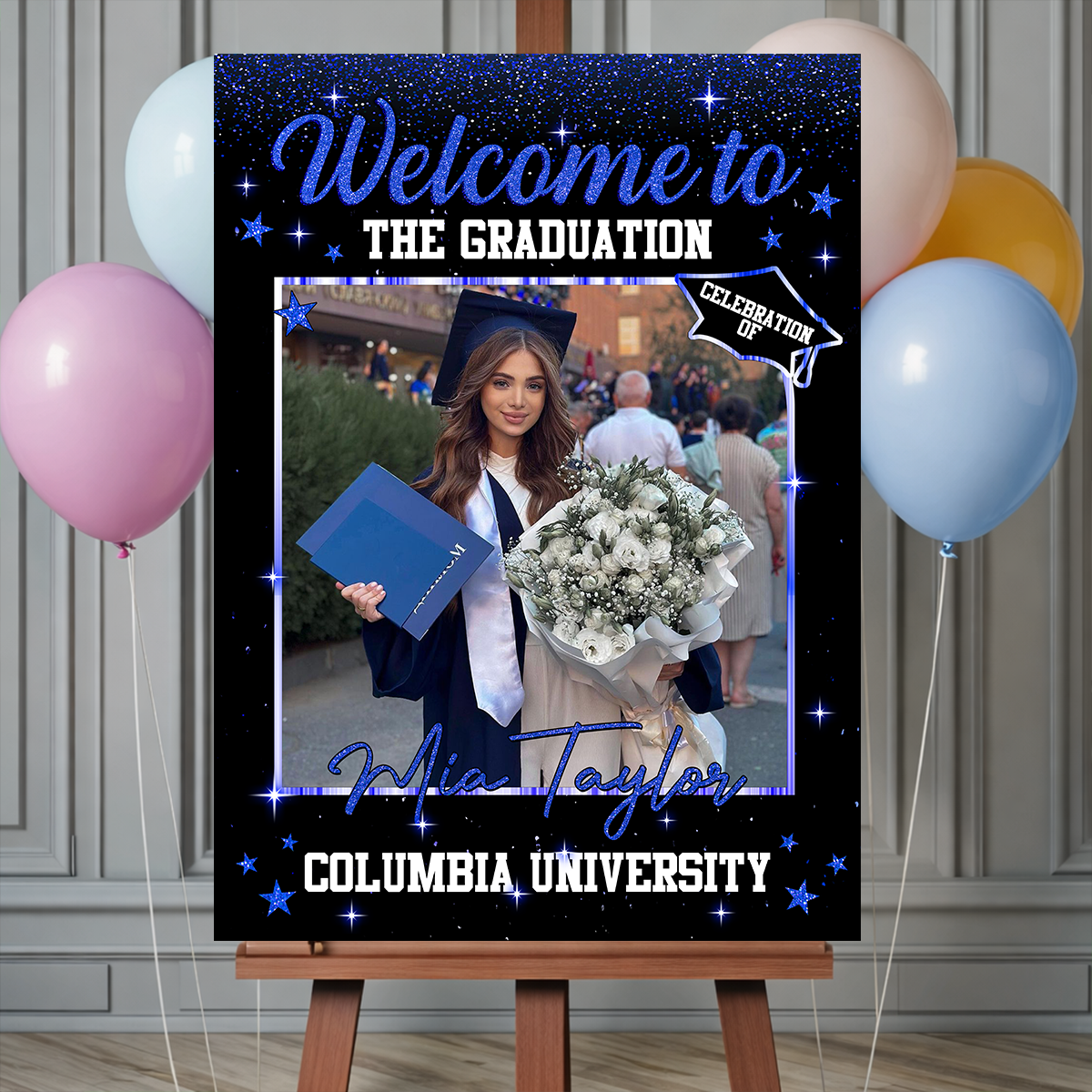 Custom Photo Graduation Welcome Sign - Custom Photo Party Sign