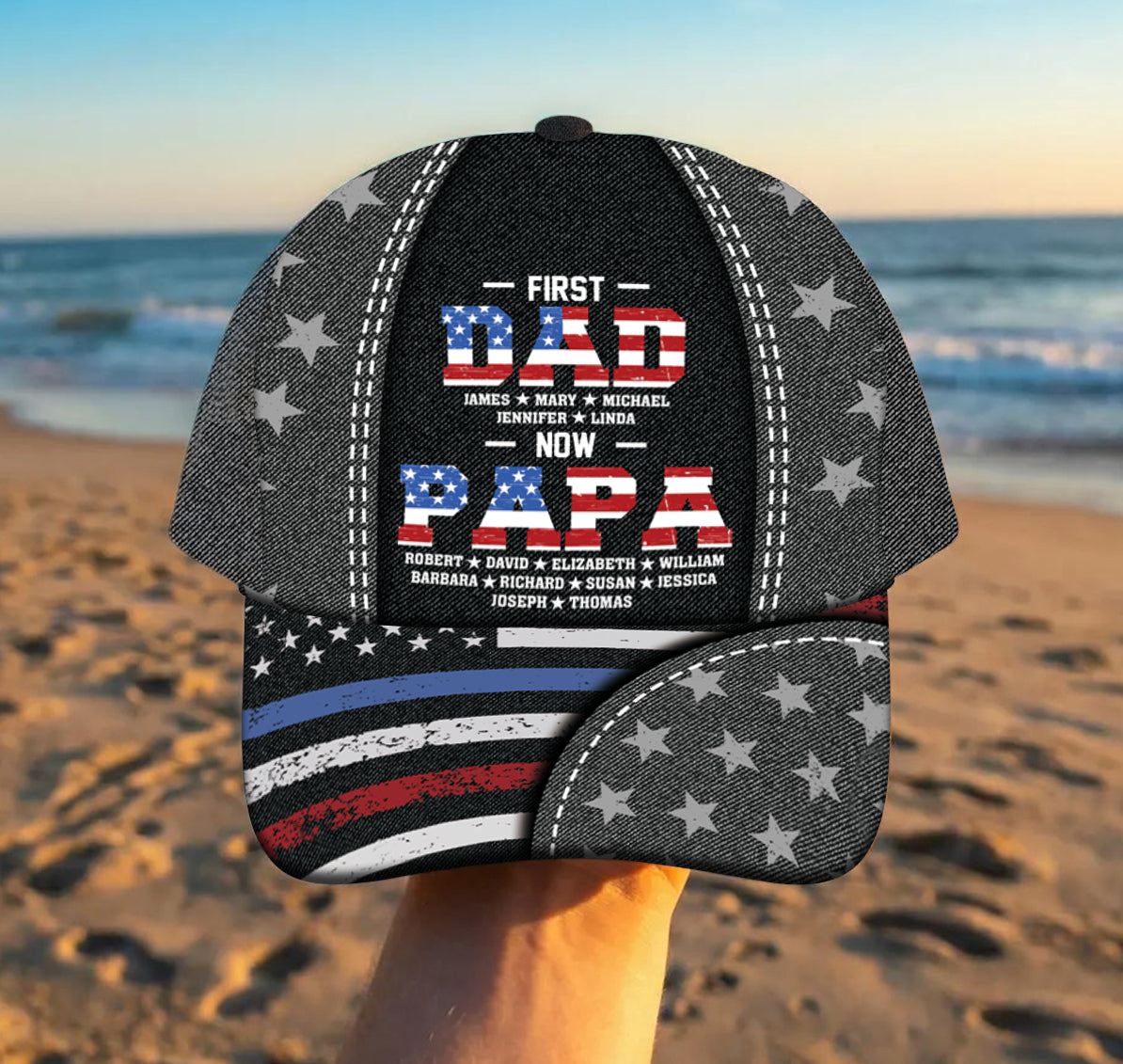 First Dad Now Papa - Personalized Custom Classic Cap