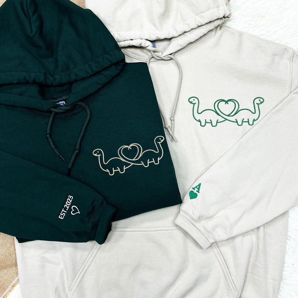 Embroidered Dinosaur Shirt, Matching Dinosaur Shirt, Dinosaur Shirt, Embroidered Personalized Shirt For Couples, Couples Gift 1_780fed46-46fb-49dd-807f-0d90a0ce7e0f.jpg