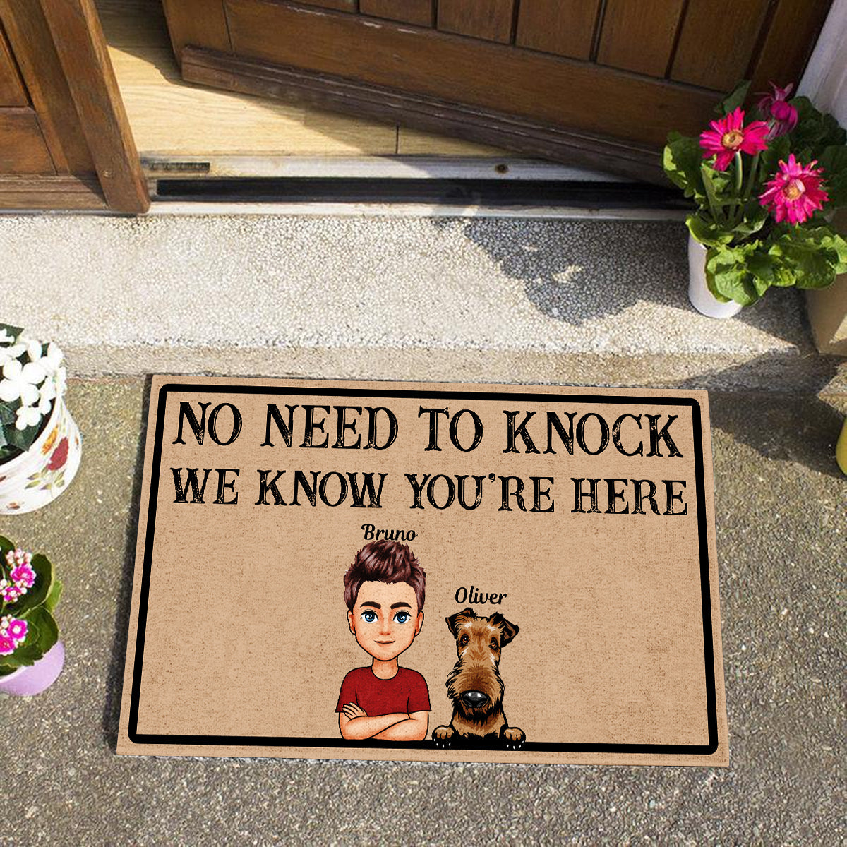 No Need To Knock We Know You Are Here - Personalized Doormat - Gift For Dog Mom, Dog Lovers 1_78206769-d0fb-4586-960a-c4cb6fd241e5.jpg