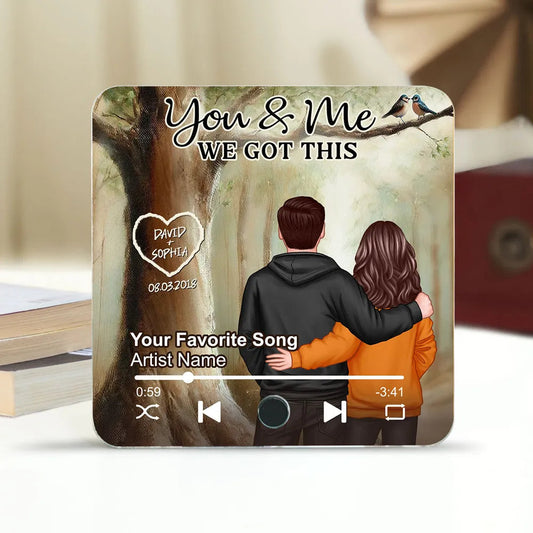You & Me Custom Name - Personalized Music Fridge Magnet - Gift For Couple