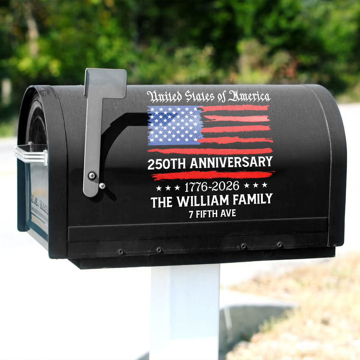 Personalized USA 250th Anniversary Mailbox Decal