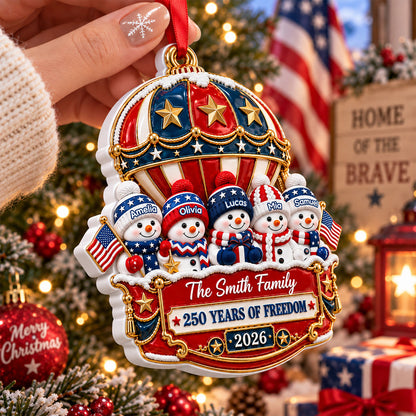 Snowman Ornament 250th Anniversary - Real 3D Raised Ornament