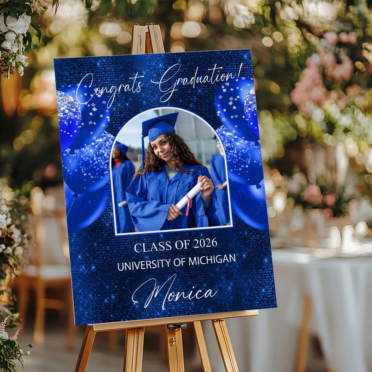 Custom Class Of 2026 Disco - Graduation Party Welcome Sign Custom Photo Party Sign
