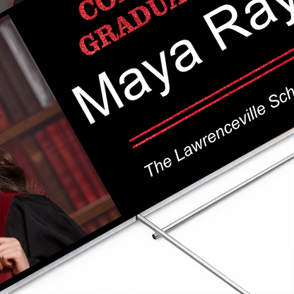 Triumphant Tassel Graduation Photo Yard Sign - Class Of 2026 - Personalized Lawn Sign