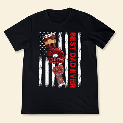 Best Dad Ever Superhero American Fist Bump - Personalized Apparel - Gift For Father, Dad, Father's Day, Birthday Gift 1_833cf34d-dde1-4ea8-ba21-72b9453a88dc.jpg