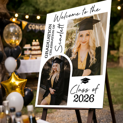 Custom Photo Class Of 2026 Basic - Graduation Welcome Sign Custom Photo Party Sign