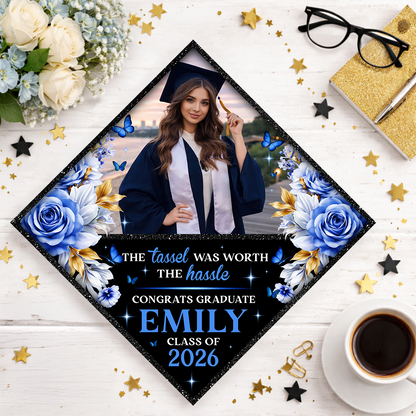 Floral Graduation Cap Topper - Decorations For Grad Cap