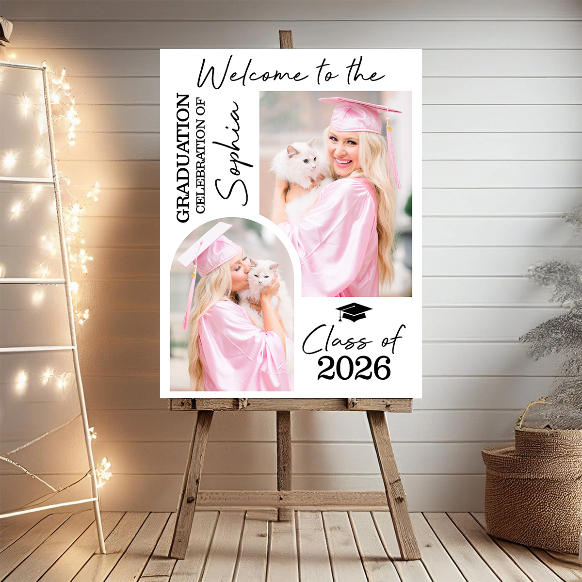 Custom Photo Class Of 2026 Basic - Graduation Welcome Sign Custom Photo Party Sign