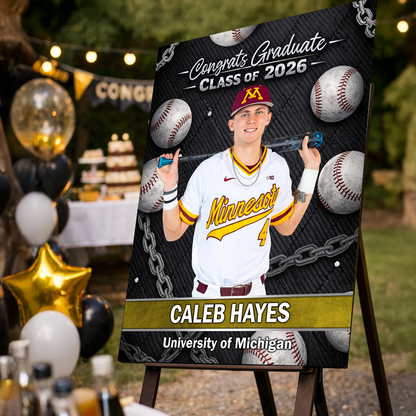 Class Of 2026 Baseball Team - Graduation Party Decor - Personalized Welcome Sign