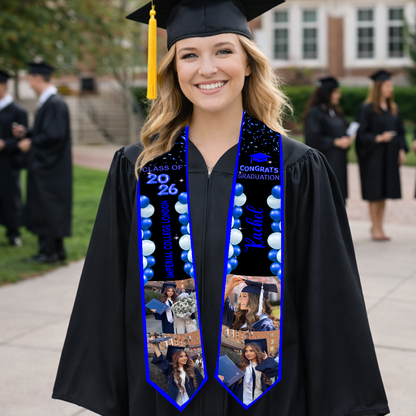 Custom Photo Grad Stoles - Personalized Graduation Stoles