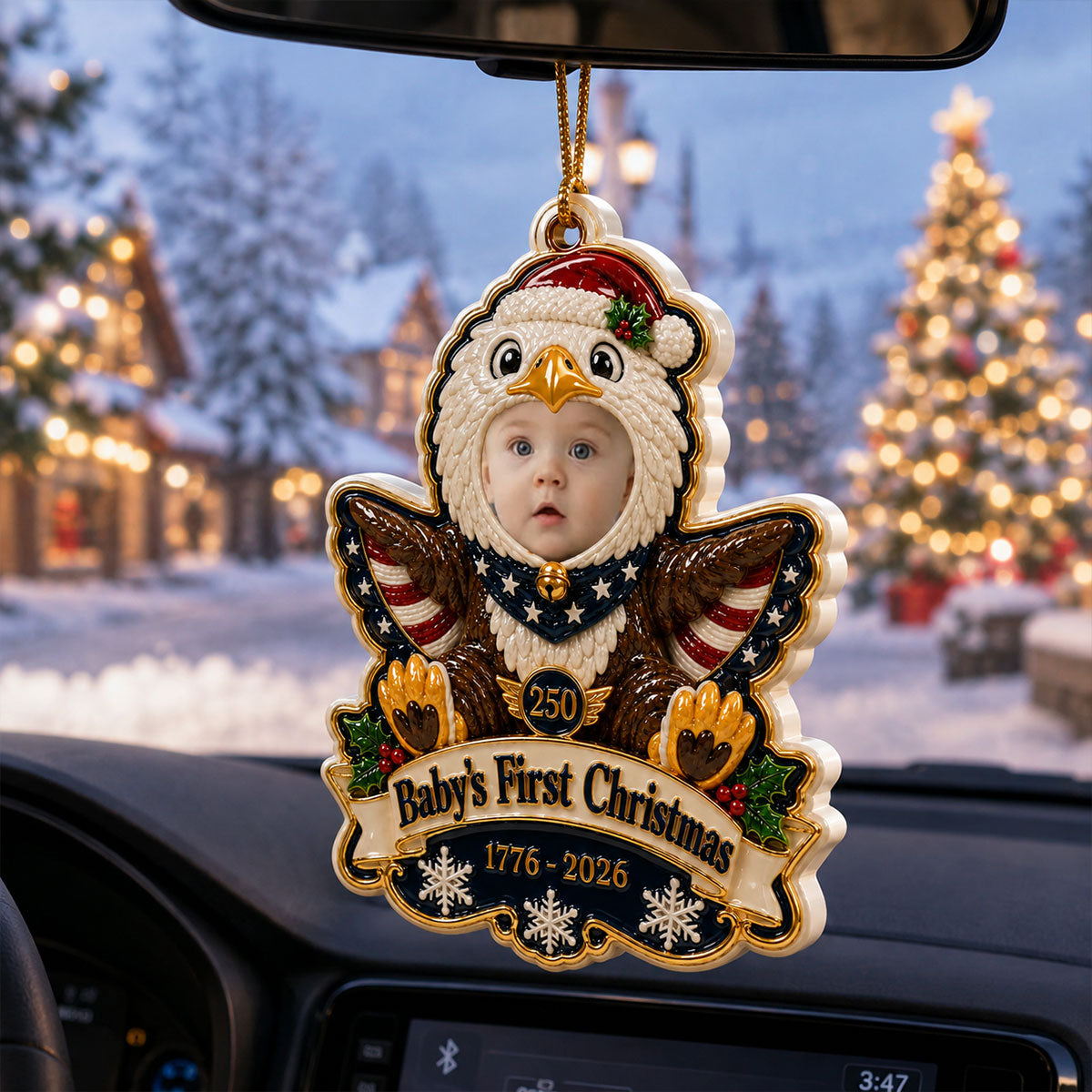 250th Baby Ornament 250th Anniversary - Real 3D Raised Ornament