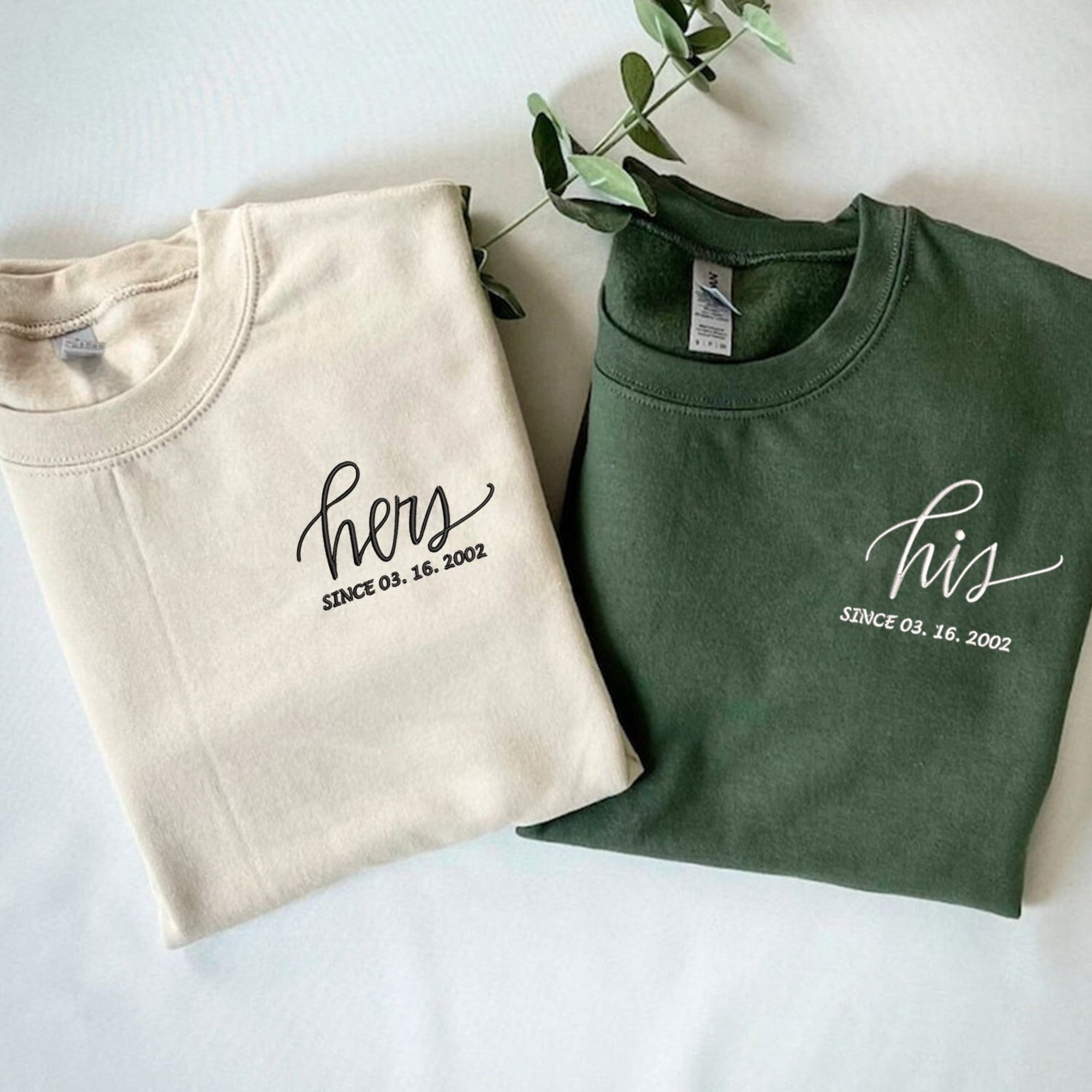 Personalized Embroidered Couple Matching Sweatshirt With Name on Sleeve, Anniversary Date Couples Sweater, Couples Gifts Valentines Day 1_8f9c0757-4fda-4d71-bcb9-ada938bb0c0c.jpg