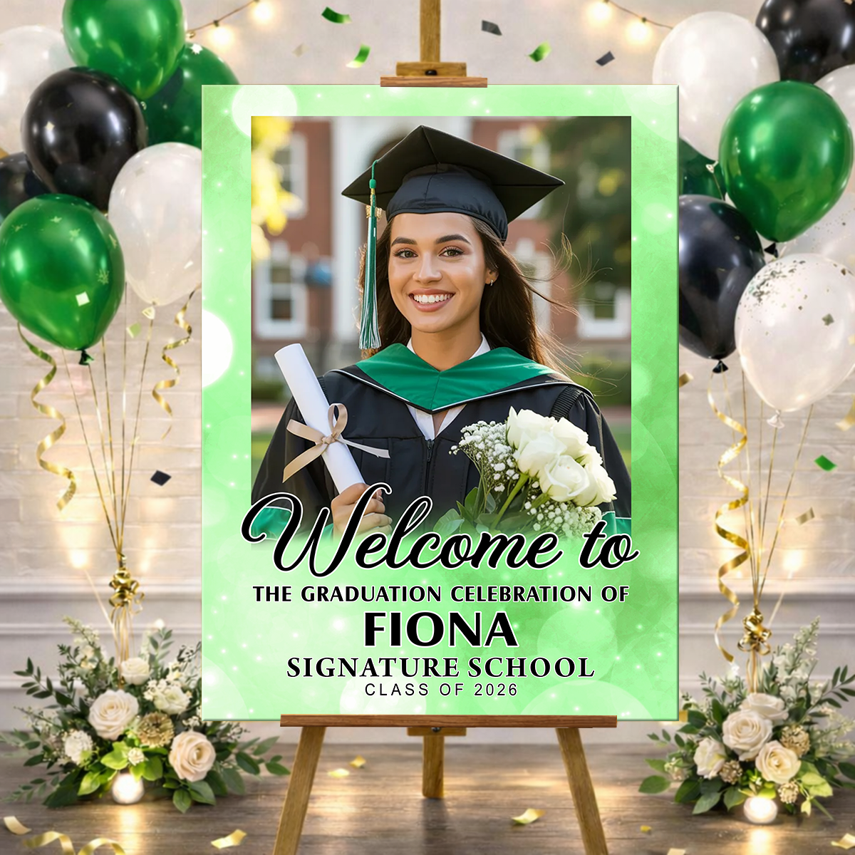 Colorful Personalized Graduation Welcome Sign Party